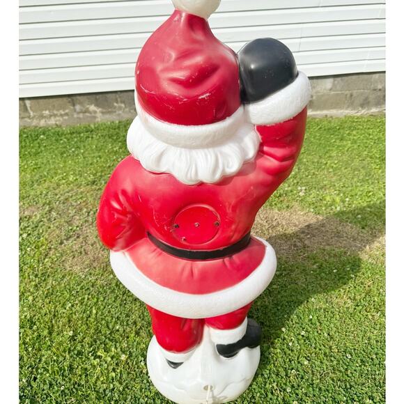 Empire Vintage Dancing Santa Blow Mold Waving with Light 40"- Bottom Cracked - Picture 6 of 15